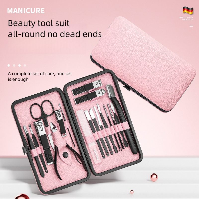 Nail Care Kit Mens - 18-delige manicure- en pedicureset, professionele verzorgingsset