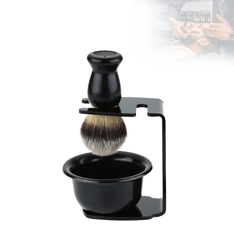 Shaving Brush Set - Scheerkwast en -schaal met acryl standaardhouder