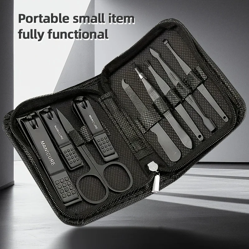 Nail Care Kit Mens - 9-delige manicure- en pedicureset, nagelverzorgingsset voor