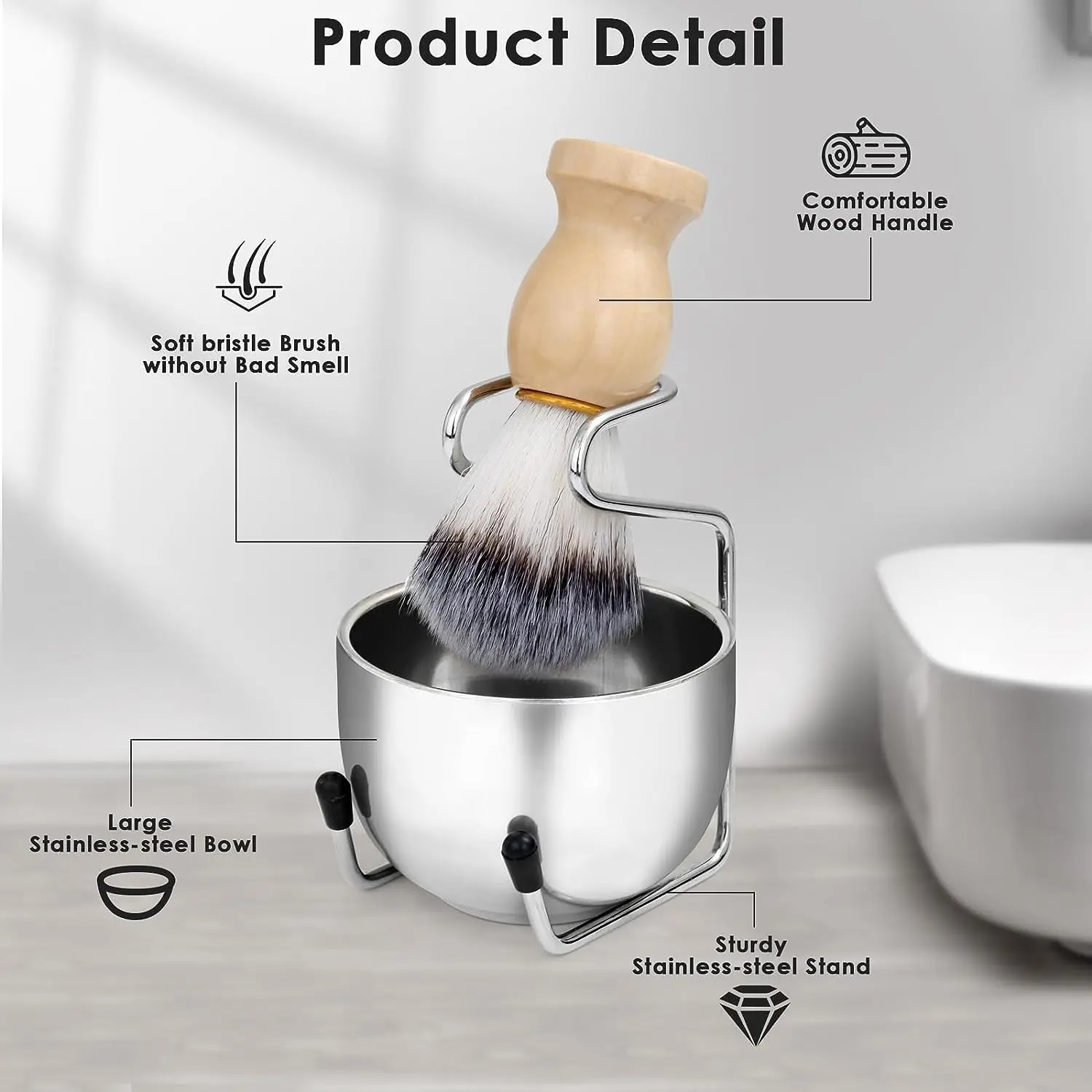 Roestvrij Staal Heren Scheren  - Shaving Brush Set recensie en prijs